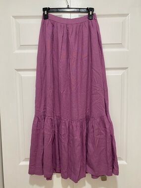 Abercrombie & Fitch linen light purple ruffle Maxi Skirt